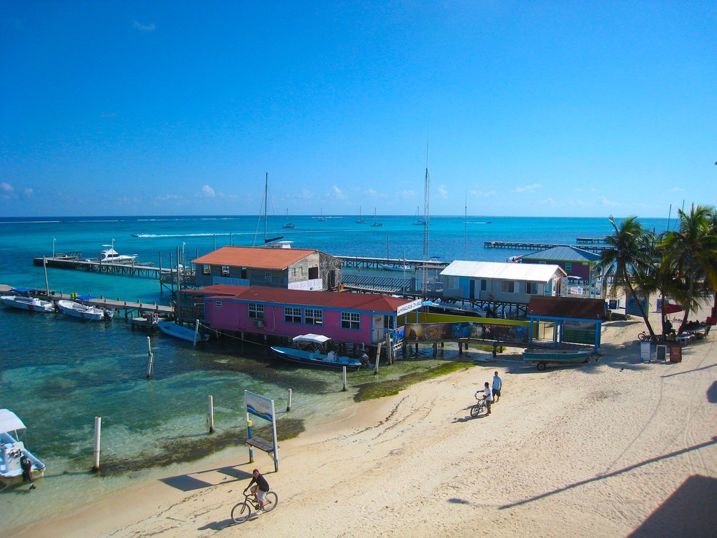 Belize Beach on Ambergris Caye Island in San Pedro Town