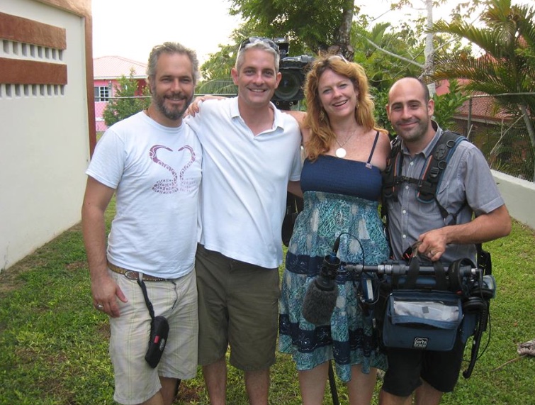 HGTVs Macarena with the filming crew in Belize