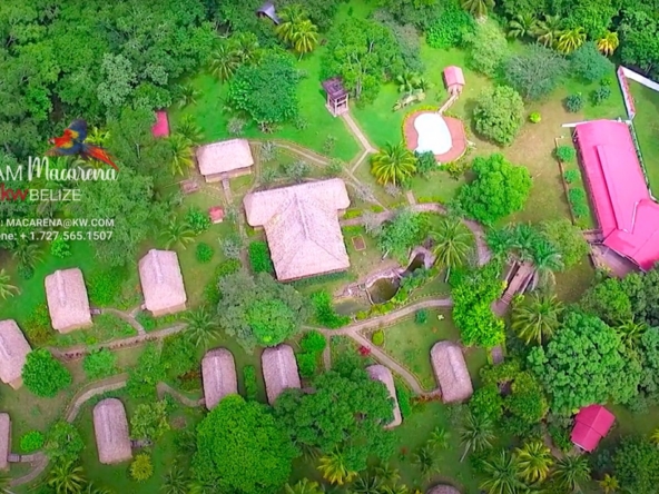 Belize Mopan River Resort Style Property Aerial View